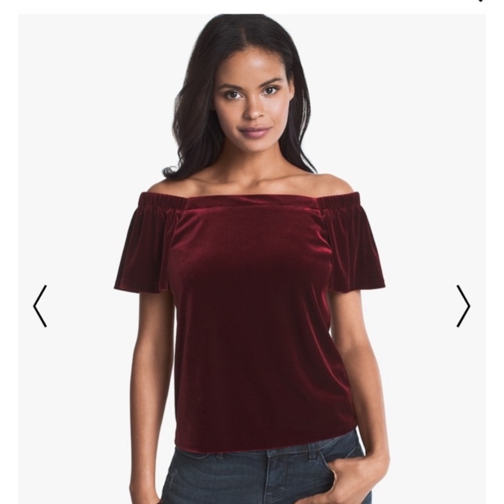 White House Black Market Velour Maroon Shoulder - Picture 5 of 6